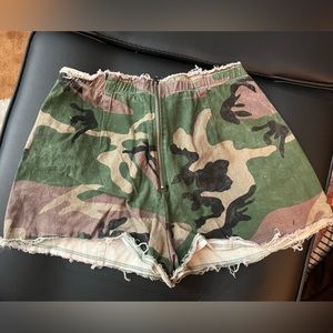 High Waisted Camo Shorts